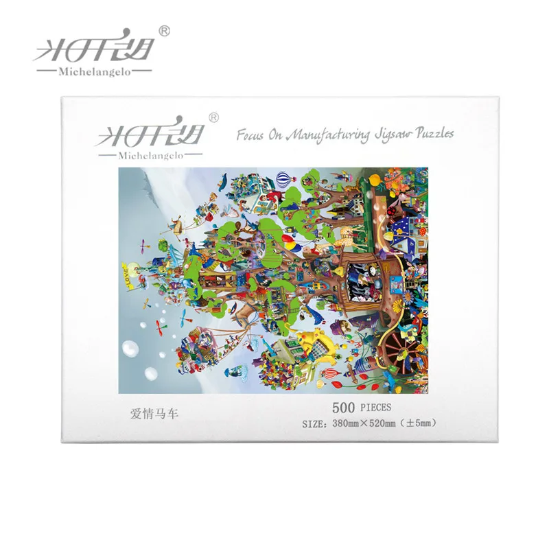 Michelangelo Wooden Jigsaw Puzzle 500 1000 1500 2000 Pieces Love Carriage Cartoon Animal Kid Educational Toy Art Home Decor Gift