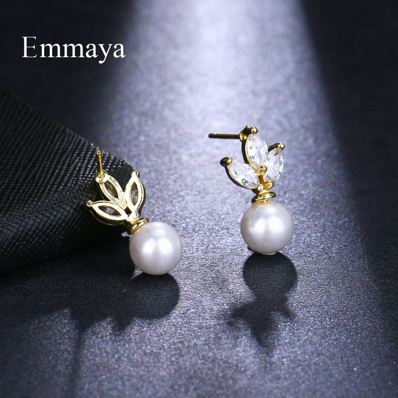 Emmaya Luxury Austrian Clear Cubic Zirconia Earrings for Women Imitation Earrings Ear Dangle Women Girl Jewelry