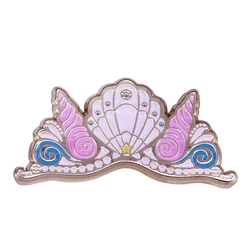 Mermaid crown enamel pin pastel shell brooch beautiful gift for girls unicorn party favor