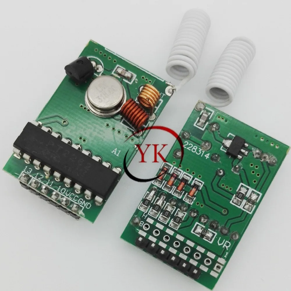 4CH RF Transmitter Receiver Modules System  PT2262 PT2272 Encoding Receiver Transmitter Module can Connect Button 315MHZ