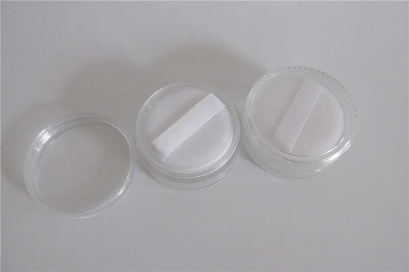 

DHL Free 200pcs/lot 30G Transparent Make up Cosmetic Powder Puff Box With Sifter For Travel Empty looser Powder Bottles