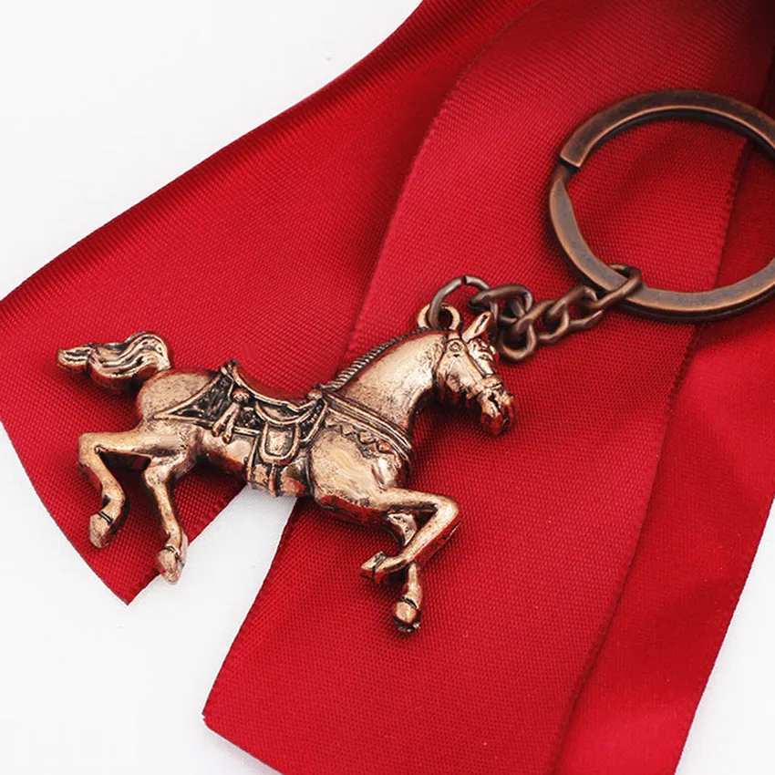 QianBei Hot Sale Horse Animal Pet Keychain Keyring Classic Pendant Key Bag Chain Creative Gift Jewelry Women Men Free Bulk