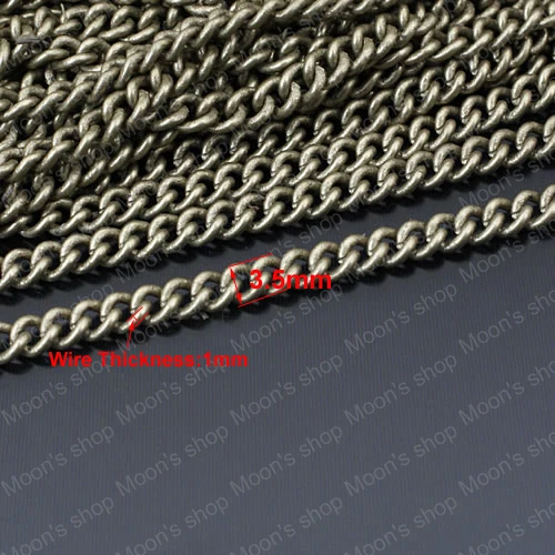 

Wholesale Width 3.5mm Wire Thickness 1mm Antique Bronze Copper Extended Twisted Chains Accessories 2 Meter (JM2645)