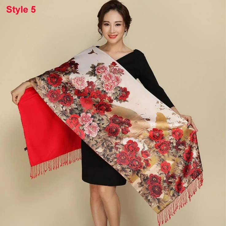 New Scarf Silk Satin Long Scarf Luxury Brand Women Double Side satin shawl Female high Quality Print hijab foulard winter Scarf