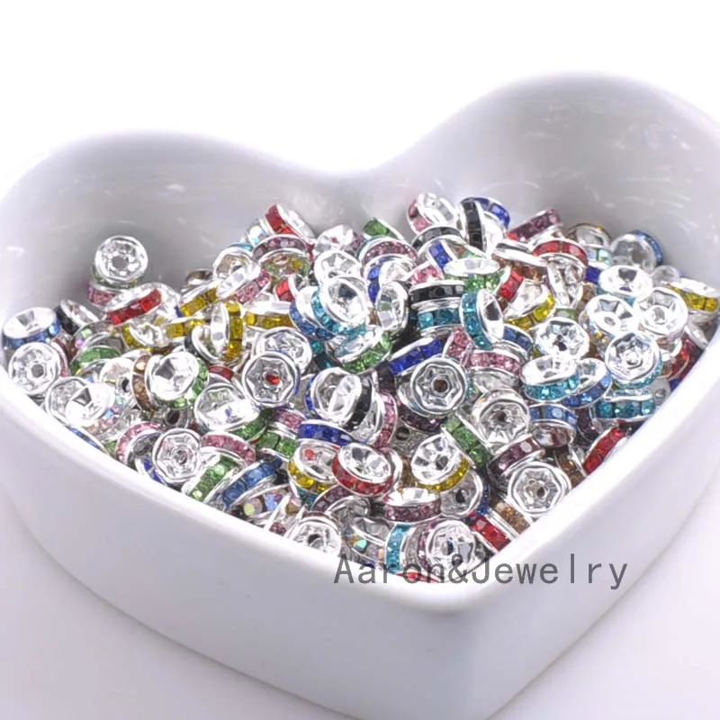 100Pcs AAA 6mm Blend Color Crystal Rhinestone Rondelle Spacer Beads For Jewelry Handmade SG006MX