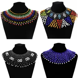 Multicolor South African Resin Beads Choker Necklace For Women Indian Zulu Ethnic Tribal Bib Collar Egyptian Statement Jewelry