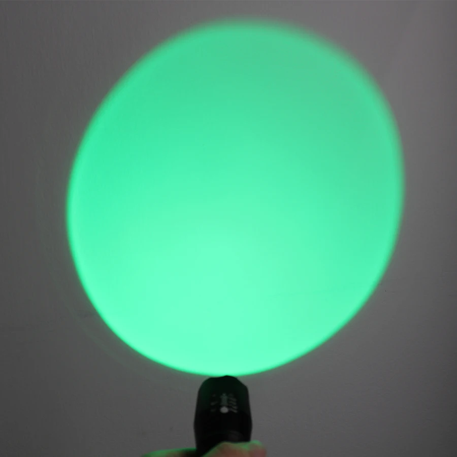 XM-L Q5 R5 500LM Adjustable LED Lampu Obor Senter Zoomable Led Taktis Merah Lampu Hijau