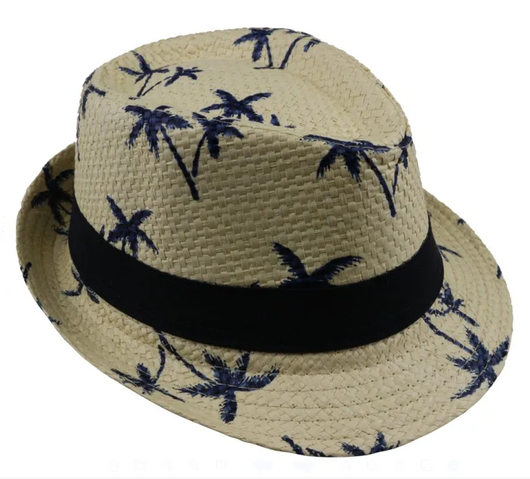 LNPBD 2017 hot sale Summer straw Sun hat kids  Beach Sun  hat Trilby panama Hat handwork for boy girl Children 4 colour