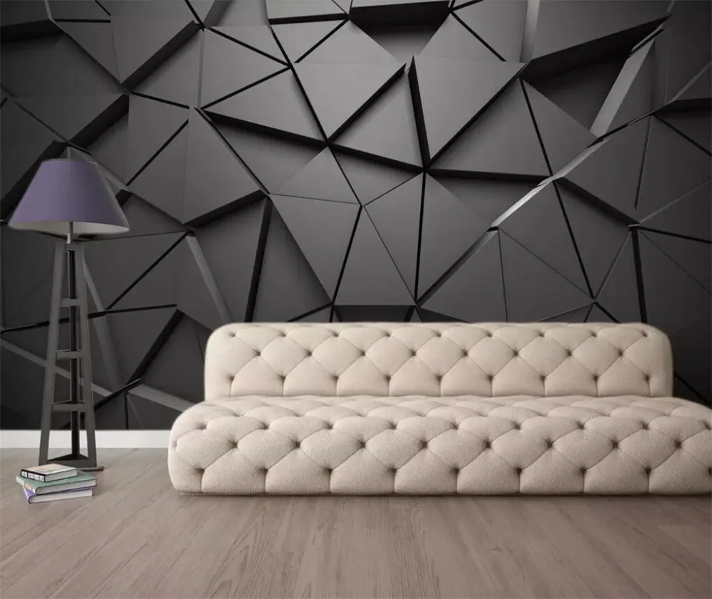 beibehang Custom wallpaper fashion 3d photo mural stereo geometric abstract gray triangles background wall paper papel de parede