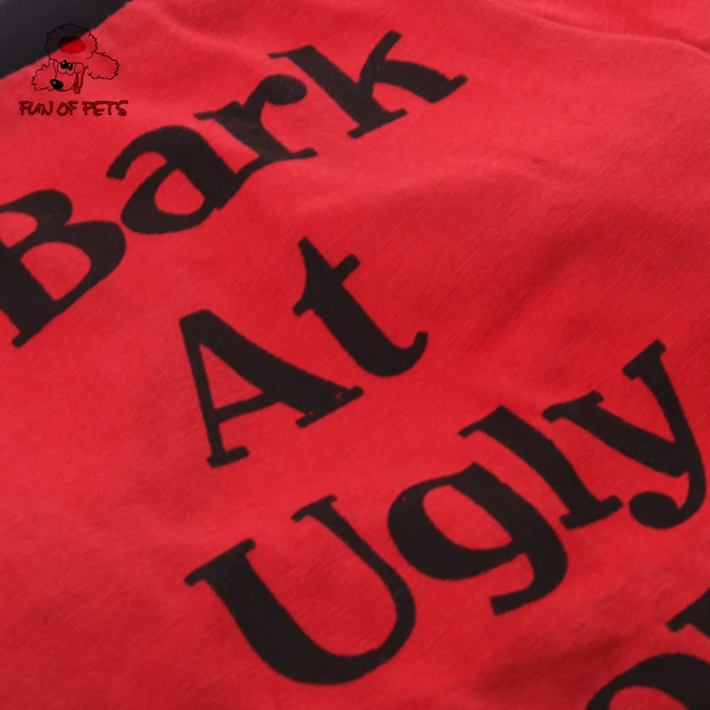 New I Bark At Ugly People Pattern Dog T-shirt For Dogs Cute Black Red Big Dog Clothes (xs-5xl)