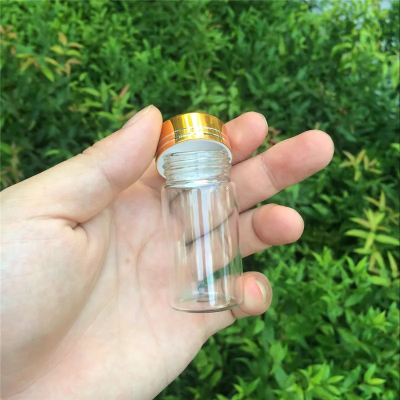 Jars Containers Glass Bottles Aluminium Gold Screw Cap Empty Glass Bottles 15ml 25ml 40ml 50ml 60ml 50pcs