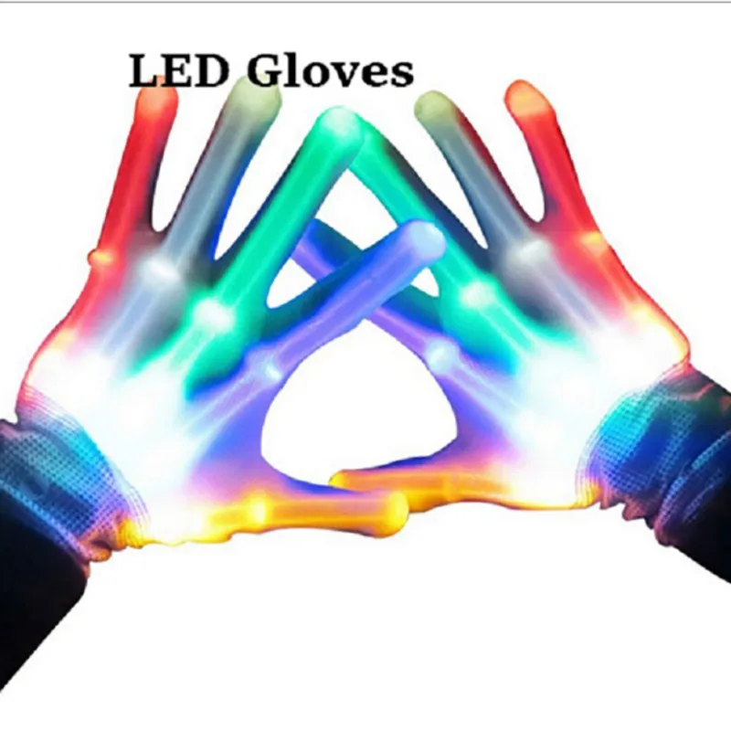 

Dance Stage LED Light Gloves Flashing Finger Glow Mittens Xmas Dance Rave Party Fun Wide Light-guiding Gloveer Gloves