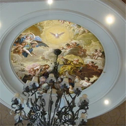 custom papel de parede para quarto em large pool of European painting ceiling lamp ceiling 3D mural wallpaper Angel wall paper