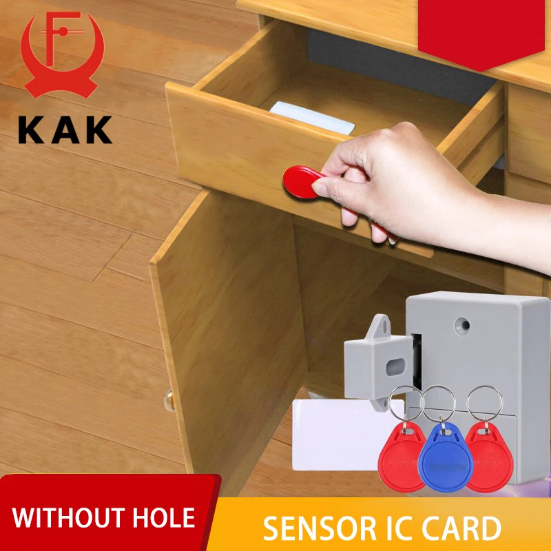 KAK Sensor Lock EMID IC Card Sensor Digital Drawer Card Lock DIY Intelligent Electronic Invisible Hidden Cabinet Lock Hardware