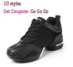 Gran oferta de zapatillas deportivas de malla de aire para mujer, zapatos de baile de línea para mujer, zapatos de plataforma para niñas, zapatos de baile en negro y blanco a la venta