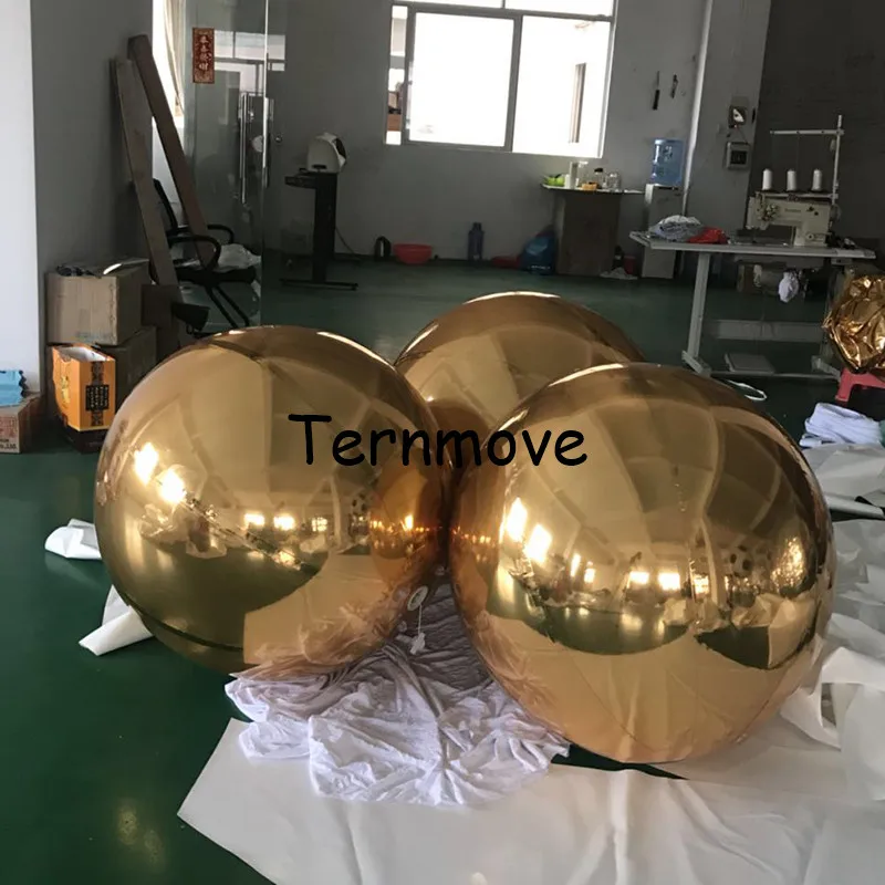 gold mirror ball 1m  1.5m inflatable reflective mirror air tight ball for wedding party shopping mall decorate Events Decoration