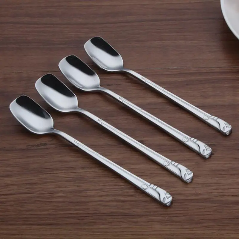 Spoon Special Square Head Stainless Steel spoon fork Dessert Coffee Tea Spoons F20173487