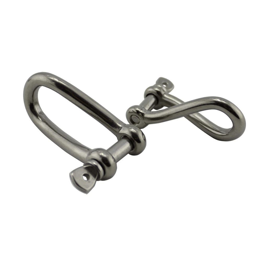 

Stainless Screw Pin Marine Twisted shackle 90 Degree Twisted Shackle for Wire Rope Chain Boat Hardware 5pcs 5mm 6mm