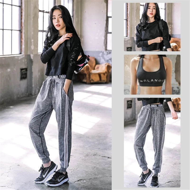 3 Pieces Yoga Suits Gym Pants+Bra+Yoga Shirt Girl Set Dance Workout Female Clothes Running Sport Breathable Fitness Sportswear