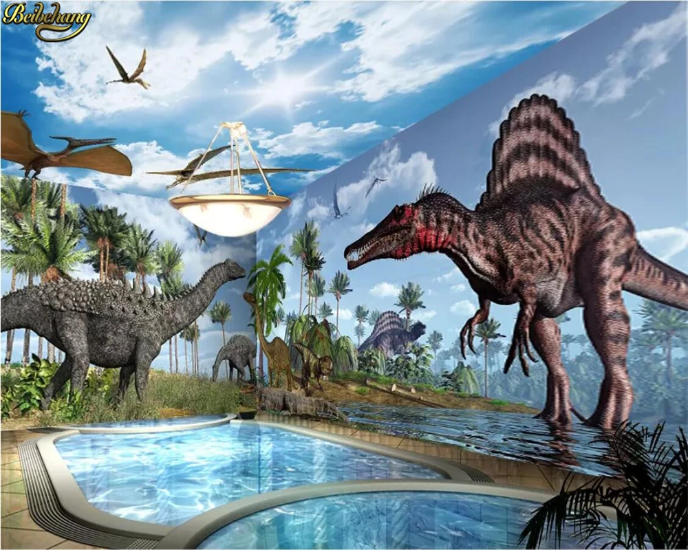 

beibehang papel de parede Custom wallpaper ancient times dinosaur 3D full house wall papers home decor 3d wallpaper