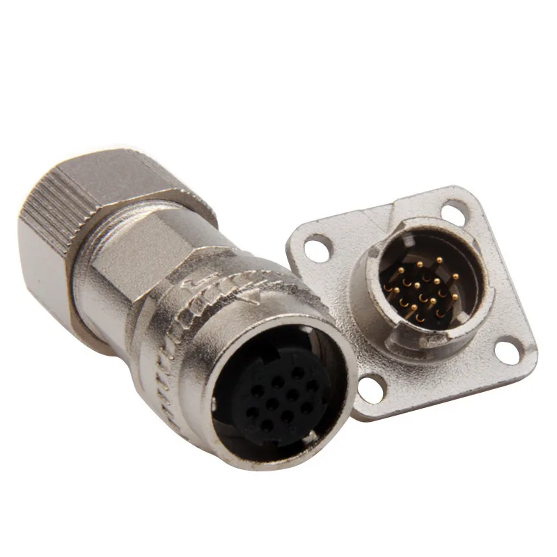 1Pcs Servo Motor Connector CM10 10pin Angle 2 Core Servo Encoder Socket DDK Metal Connectors Straight