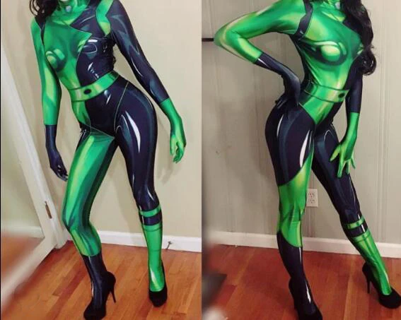 

3D Print Shego Lady Cosplay Costume Spandex Woman Zentai Bodysuit for Halloween Hot Sale