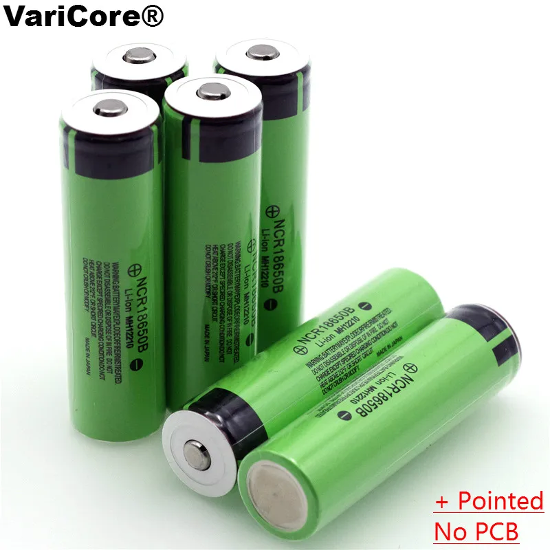VariCore 100% New Original 18650 NCR18650B 3400mAh 3.7V Li-ion Rechargeable battery with Pointed(No PCB) batteries