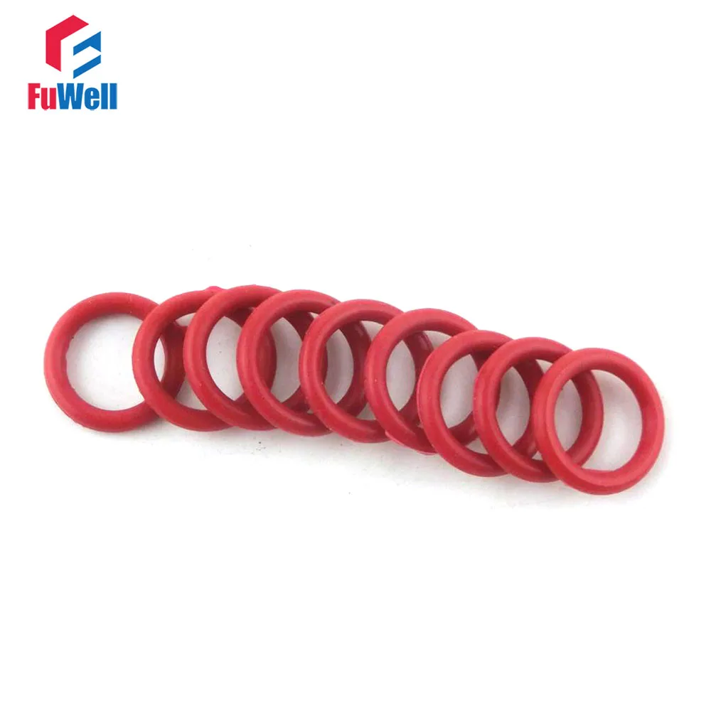 

100pcs 3.5mm Thickness Red Silicon O-ring Seals 12/13/14/15/16/17/18/19/20/21/22mm OD Rubber O Rings Sealing Gaskets Washers