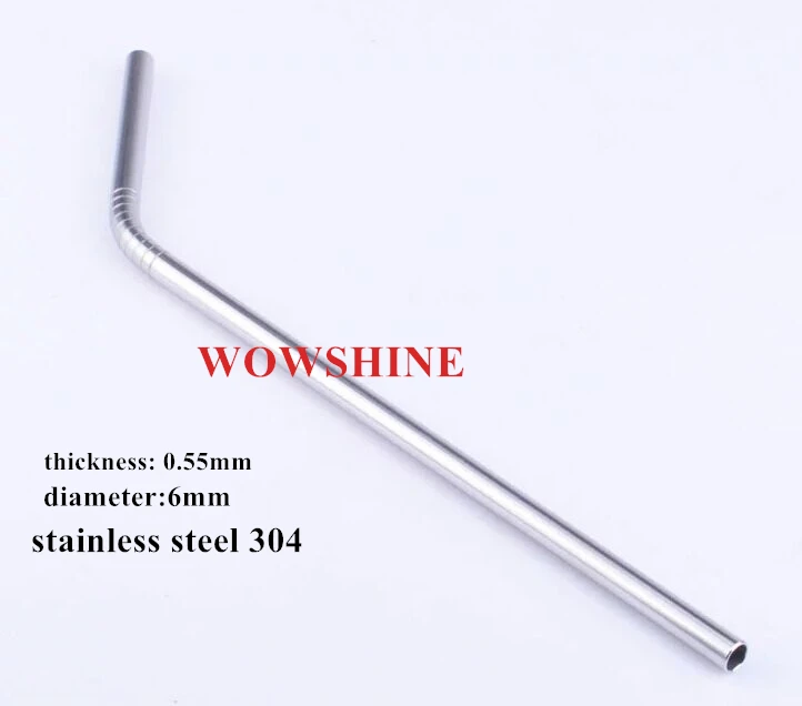 WOWSHINE Promotion! Free shipping 500pcs/lot 6x215MM Metal drinking straw stainless steel 304 rust free straw food grade