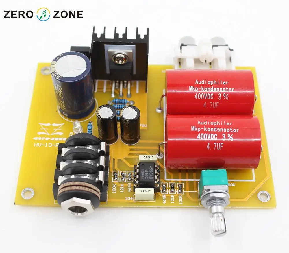 GZLOZONE تجميع HV-10 RA1 مضخم ضوت سماعات الأذن مجلس JRC4556AD DC18V-24V