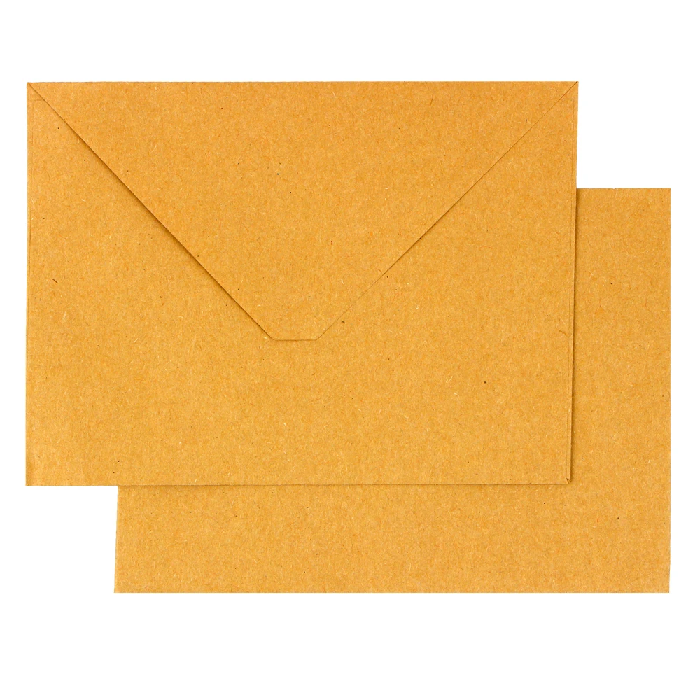 50Pcs/Lot Classical Brown Kraft Blank Mini Paper Window Envelopes Wedding Invitation Envelope Gift Envelope