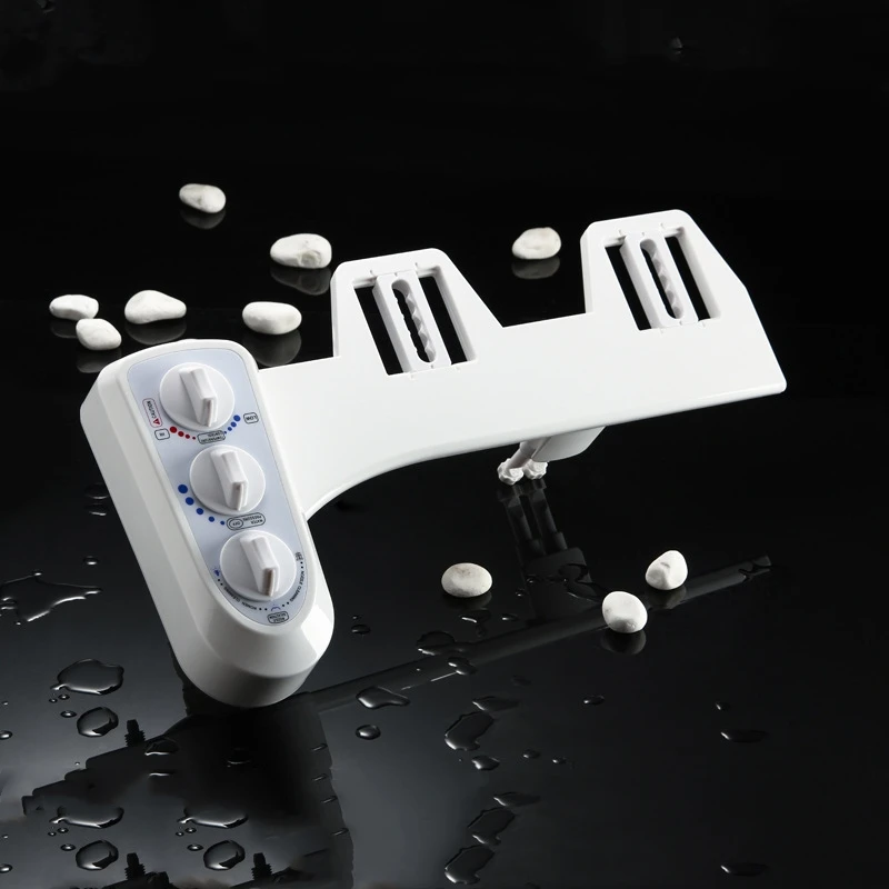 1PC ABS Bidet for Non-Electric Mechanical Bidet Toilet Seat Attachment Hot and Cold Water Spray Dual Nozzle