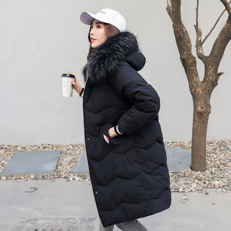 Femminile M-2XL 2020 inverno nuovo cappotto di cotone sottile lungo allentato cappotto di cotone con cappuccio di grandi dimensioni moda donna calda giacca invernale