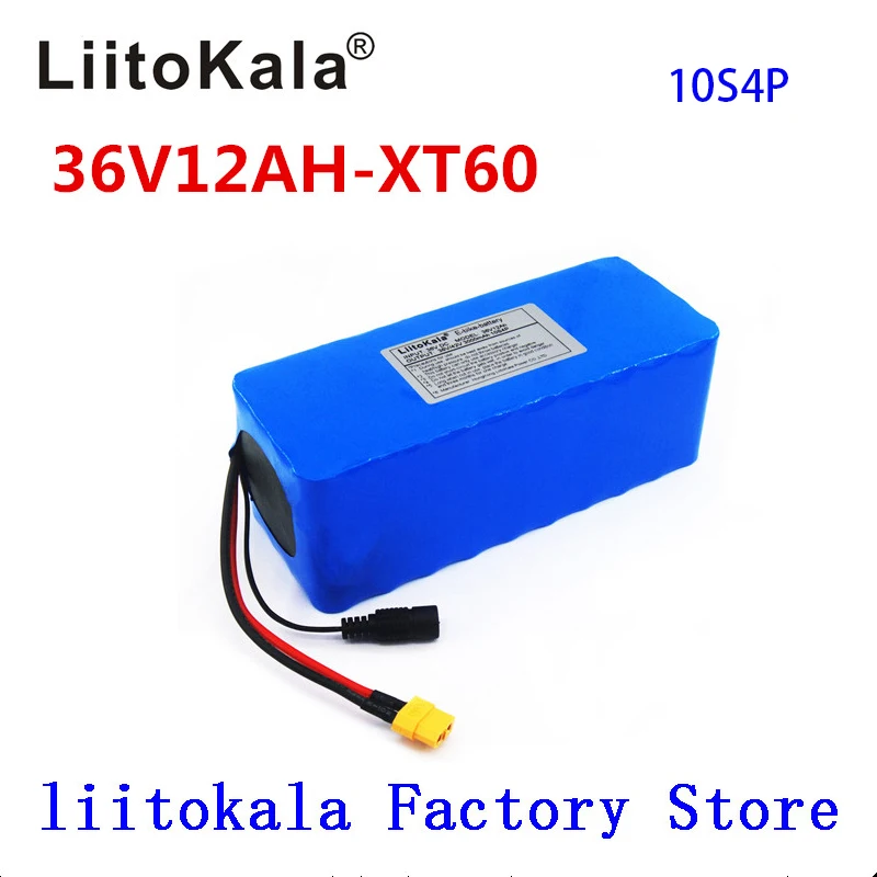 

36V battery 12ah 10S4P Electric bicycle battery pack 18650 lithium-ion battery 500W high power 42V motorcycle Scoote XT60 male