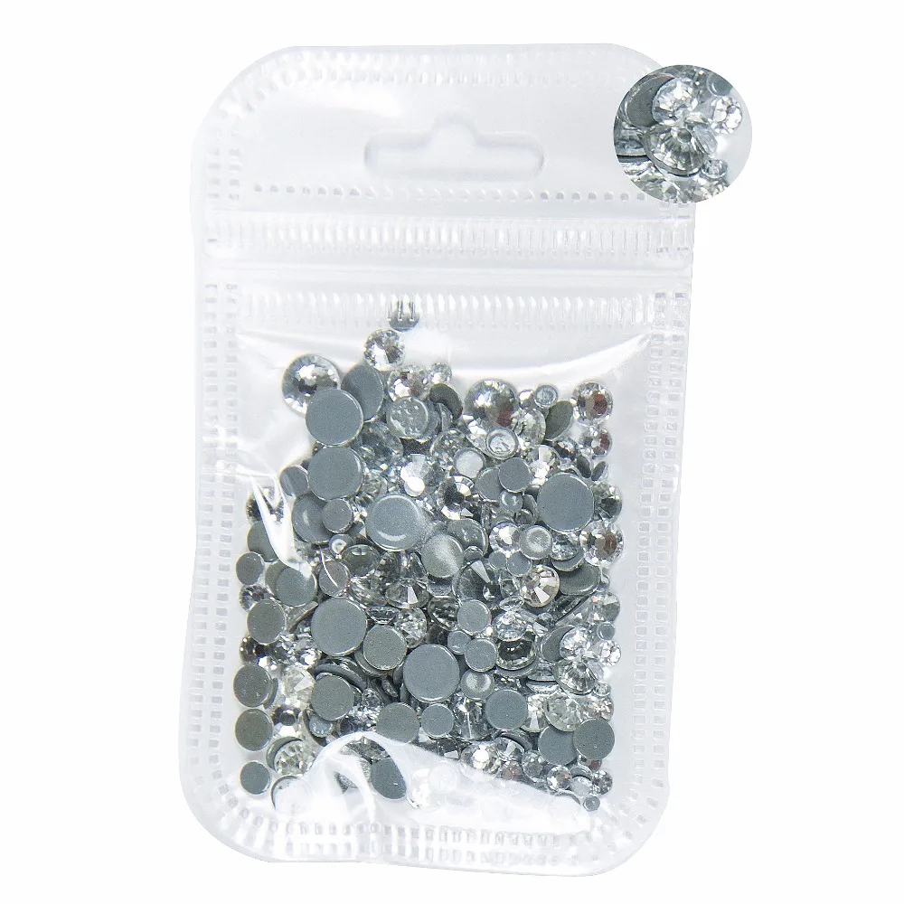 AAAA+ Best Quality Clear Mix Size Hot Fix Rhinestone More Shiny Super Bright Nail Art Hotfix Iron On Stones.10Gram