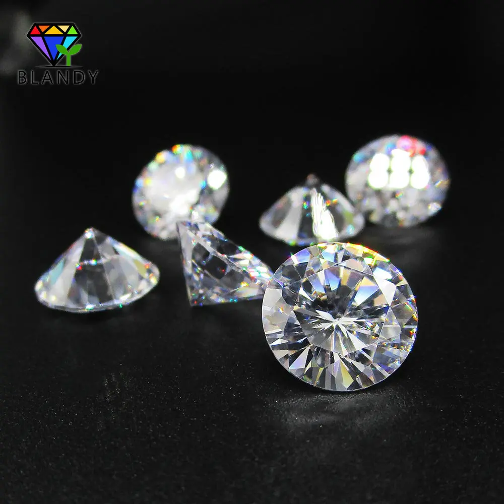 Hot Sale 1000pcs 0.8~2.5mm Loose Zircon Stone AAA Quality Round Machine Cut White Cubic Zirconia CZ Synthetic Gems For Jewelry