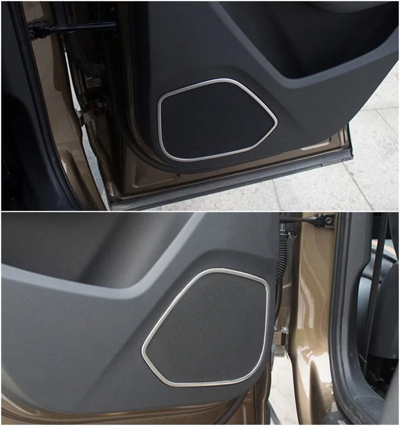 Stainless Steel Car Door Audio Speaker Frame Decoration Cover Trim 4Pcs For Audi Q3 2013-2017 Auto Interior Accessories