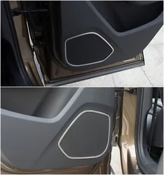 Stainless Steel Car Door Audio Speaker Frame Decoration Cover Trim 4Pcs For Audi Q3 2013-2017 Auto Interior Accessories