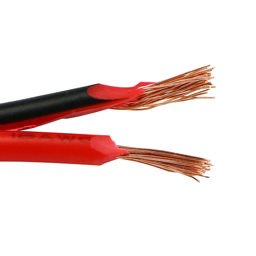 GHXAMP-كابل مكبر صوت 1 ملليمتر مربع من النحاس النقي باللونين الأحمر والأسود ، سلك مكبر صوت كامل المدى ، 1 متر