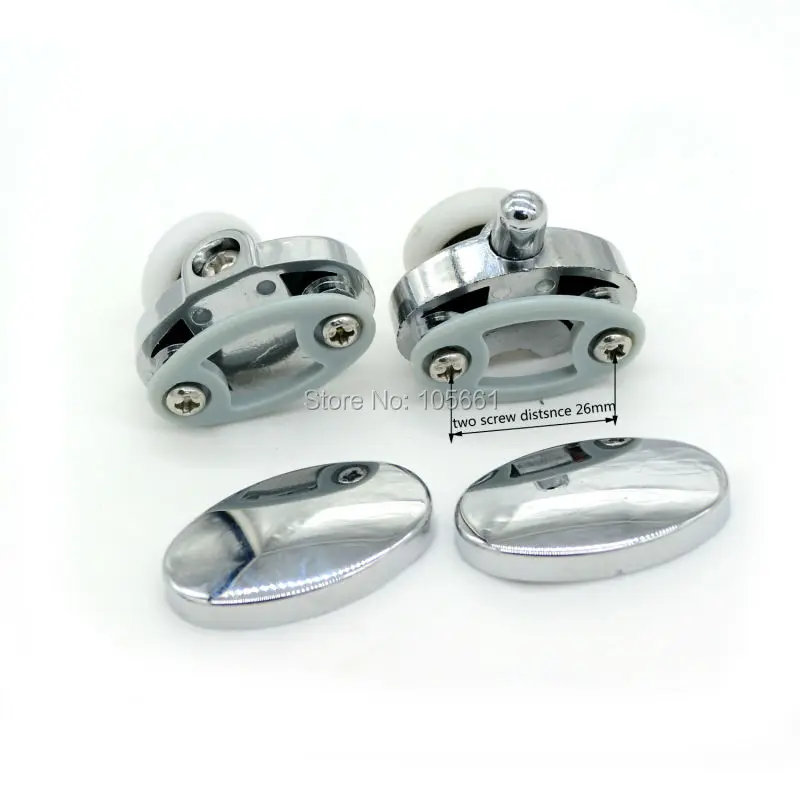 Set of 4 new Oval singel wheel Shower door rollers 25mm