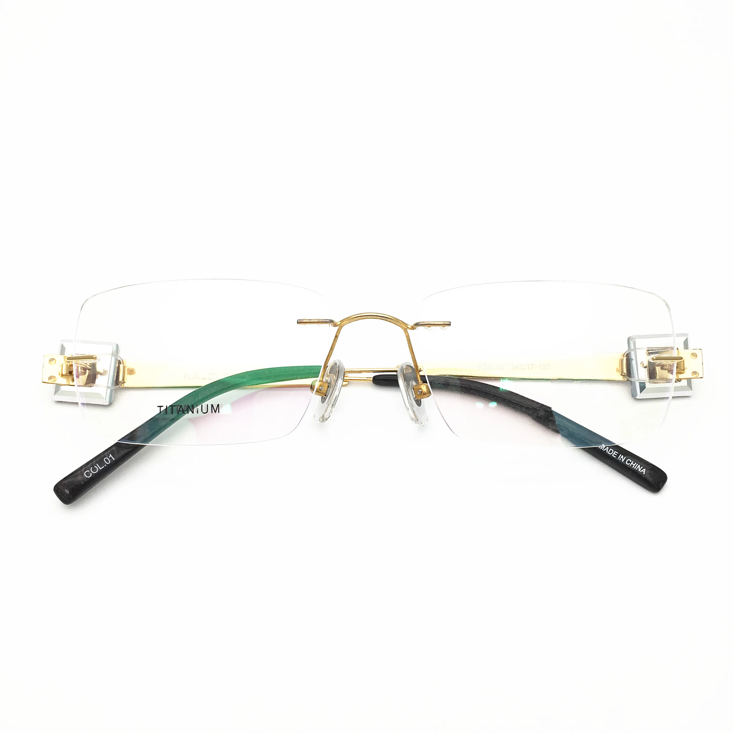 Belight Optical New Arrival Titanium Square Elegant diamond rimless  Glasses Frame Women  Design Prescription Eyeglasses  Frame