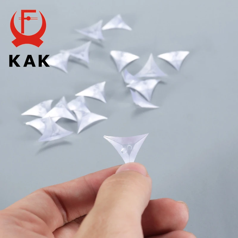 KAK 50PCS PVC Clear Dustproof Corner Protector Protective Edge Triangles for Furniture Hardware Cabinet Drawer Corner Bracket