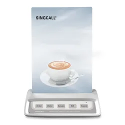 SINGCALL Calling  System Waiter Call Button, White Call Pager with 5 Keys Entertainment Places Buttons APE150