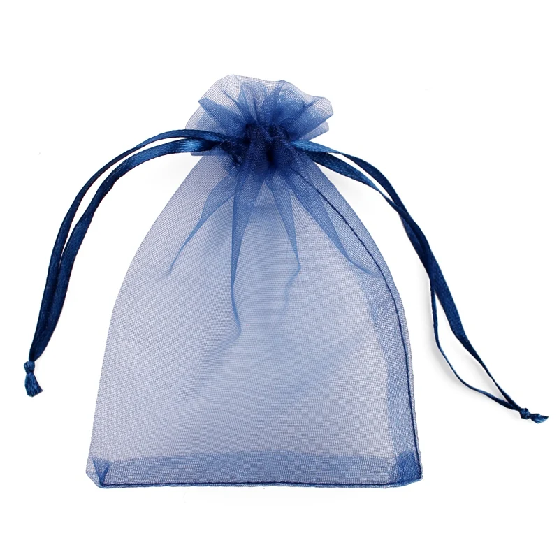 50 pçs/lote 7x9x12 10x15 13x18cm organza sacos de jóias saco festa de casamento decoração drawable sacos bolsas de presente malotes embalagem de