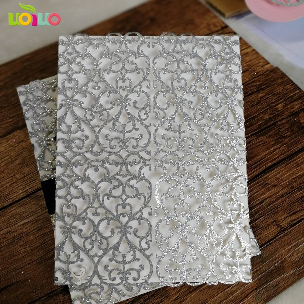 

50pcs Free Shipping Luxury Laser Cut Wedding Invitation Cards Birthday Invite