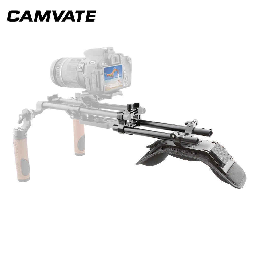 CAMVATE Foam Shoulder Pad with 15mm Dual Rod Clamp &15mm M12-200mm Rod For DSLR Camera / Camcorder Shoulder Rig Support System