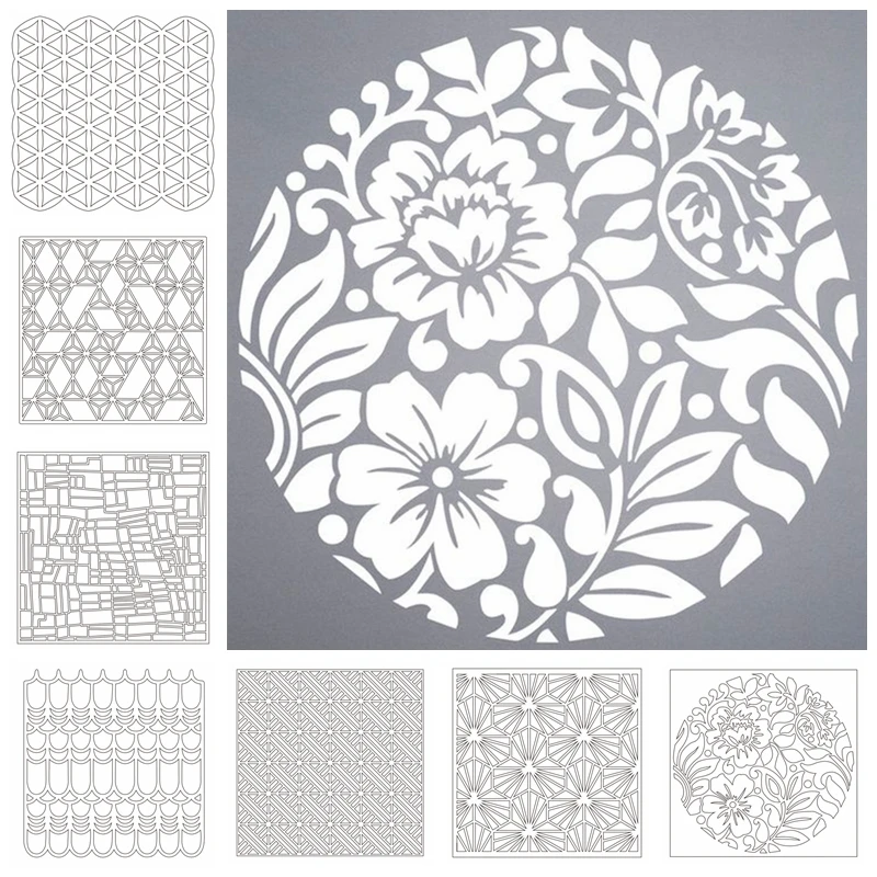 6x6in Basic Shapes Plastic Stencil For DIY Scrapbooking Embossing Paper Card Decorative Handmade Craft Template Drawing Sheet