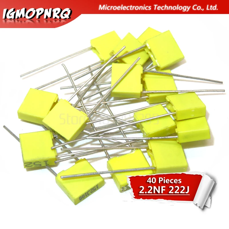 

40PCS Correction capacitor 2.2NF 222J 100V 5mm Polypropylene Safety Plastic Film Capacitor New original