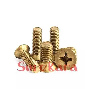 Латунные винты с потайной головкой, LOT50 M2 * 0,4 M2, 5*0,45 M3 * 0, 5 Длина 4/5/6/8/10/12/16/20/25/30 мм, Phillips