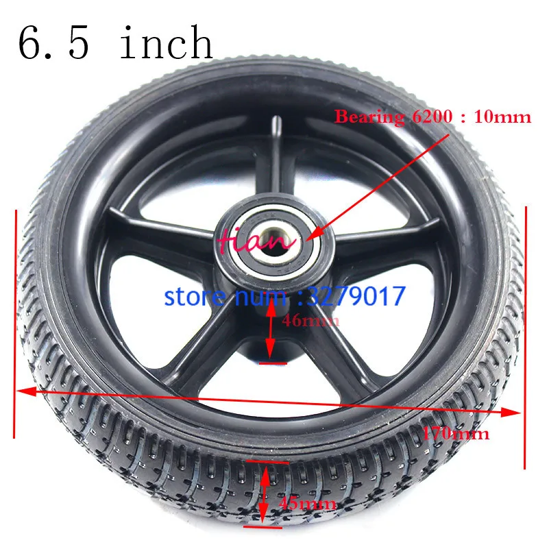 Free Shipping new 6.5 inch High quality Hubs and tyres 6.5 inch wheel for Electric Scooter bike folging electric scooter